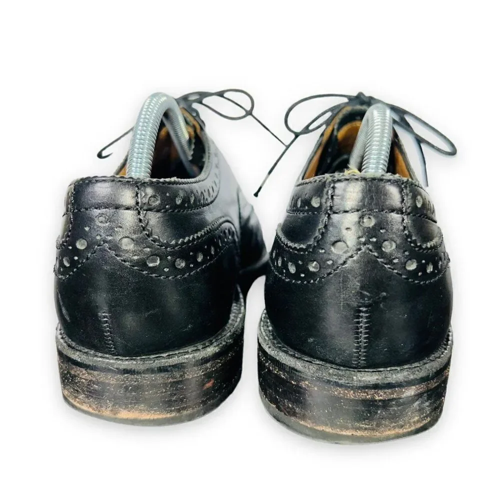 Grenson England Stanley Wingtip‎ Brogue Oxford Black Leather 5033 Men's US 9.5 G